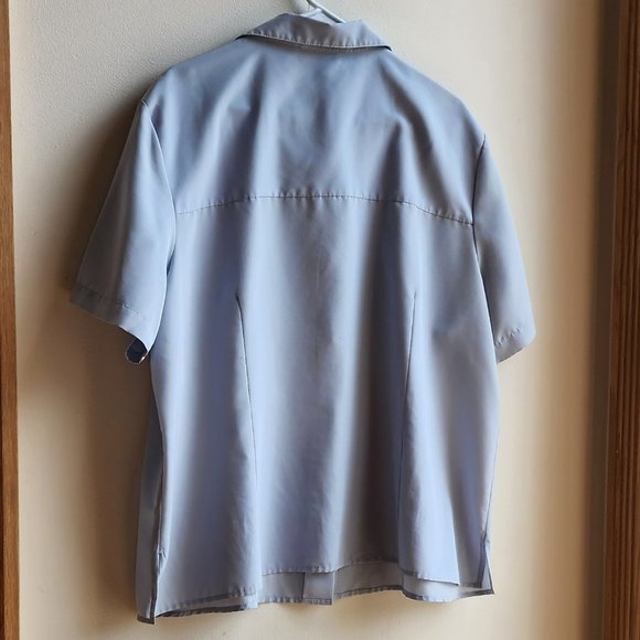 Kathie Lee Collection Vintage Blue Shortsleeve Button Down Blouse Size 22W/24W - Picture 10 of 14